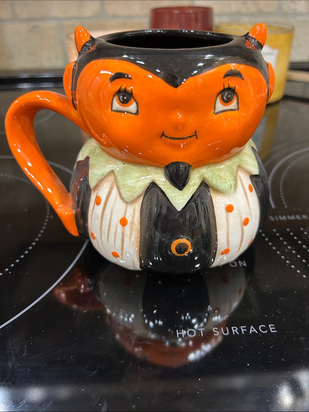 NEW Johanna Parker Devil Cup Orange Black and Green